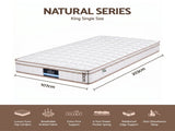 Giselle 20cm Firm King Single Mattress Pocket Spring for Bedroom or Guest Room MATTRESS-E-NATURAL-20-KS