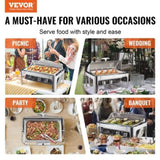 VEVOR Roll Top Chafing Dish Buffet Complete Set, 7.5L Stainless Steel Chafer with Full Size Pan, V952-ZFXFGCL1JTZF5Y4C1V0