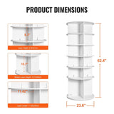 VEVOR 6-Tier Rotating Shoe Rack Tower 360&deg; Spinning Shoe Display Carousel White V952-BSXZXJ6CGD4GJF8W5V0