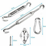 Shade Sail Fixing Kit, Stainless Steel Shade Sail Fixing Kit for Triangle and Square, Rectangle, V1237-ZY-528-165