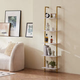 VEVOR Industrial Square Pipe Shelf 5 Tier 40x30x178cm Wall-Mount Gold White V952-JSGZWJFGHMBJKXPV1V0