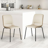 Levede Stackable Dining Chairs Kitchen Beige Set of 8 CH1093-4-BGX2