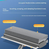 2-piece Grey V-Shaped Floor Scrub Brush and Suction Mop Holder Set - 360 Rotating Grout Cleaner, V888-ELOSUNG53072