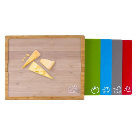 Bamboo Chopping Board With 5 Inserts V915-KU0219