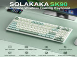 SOLAKAKA SK90 75% Compact Wireless Keyboard with Independent Number PadGreen & White V1300-SK90-GREEN-WHITE