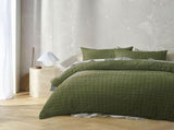 Accessorize Augusta Olive Crinkled Look Quilt Cover Set Queen V442-HIN-QUILTCS-AUGUSTA-OLIVE-QS