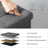 SONGMICS 38cm Folding Storage Ottoman Bench Foot Rest Stool Dark Gray V227-8498402106161