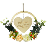 Welcome to My Home Sign Front Door Wood Sign with Love Heart Garland Valentine's Day Decorations for V1294-YM0714-10332494