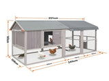 Samland Large Wooden Backyard Chicken Coop with Big Run and Nesting Boxes V1060-DCN2512
