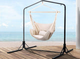 Gardeon Outdoor Hammock Chair with Stand Hanging Hammock with Pillow Cream HM-CHAIR-PILLOW-CREAM-U