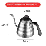 1.2L Pour Coffee Kettle, Small Gooseneck Kettle with Thermometer and Ergonomic handle, Pour V1192-AZ-W-6444