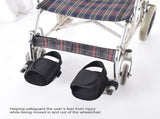 2PCS Wheelchair Shoe Holders, Oxford Wheelchair Anti-Fall Restraint Shoes Support with Fixed Straps V1188-WTJ-FR-20012