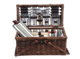 Alfresco 4 Person Picnic Basket Set Deluxe Folding Outdoor Insulated Liquor bag PICNIC-4PPL-FOLD-COPP