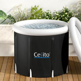 Weisshorn Portable Ice Bath Tub 70X80CM Inflatable Folding Bathtub Spa Massage ICE-TUB-70X80-BK