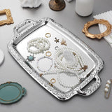 Tray - Stainless steel tray - Snack and fruit bowl for the desk - Rectangular storage tray V1188-ZXY-131-939
