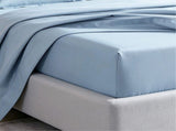 Microfiber Sheet Set 4 Piece Light Blue White Deep Pocket Bed Sheets Soft Breathable Easy Care V63-957871