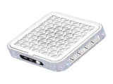 White Rechargeable Nail Dust Collector with Rhinestone Design - Portable Nail Vacuum Cleaner with V888-ELOSUNG57283