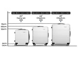 Wanderlite 20" 24" 28" Luggage with TSA Lock Spinner Travel Suitcase Carry On Hard Shell Luggage LUG-ABS-LINE-3SET-WH