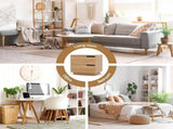 Artiss 2X Bedside Table 2 Drawers Nightstand Pine FUR-U-BS-04-WDX2
