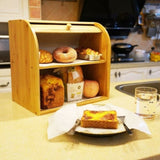 Bamboo Bread Storage Box - 2 Compartment Sections V762-BREADBOX
