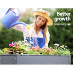 Green Fingers Garden Bed Elevated 100X80X30cm Planter Box Container Galvanised GARDEN-ALUMGR-PLAT-L