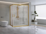 Adjustable 900x1200mm Double Sliding Door Glass Shower Screen in Gold V63-845131