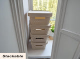 24x 5L Premium Plastic Storage Basket Container Box w/ Lid Dot Pattern V563-PB0527-1BOX