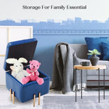 2X Storage Ottoman Foot Stool Cube Tuffet Seat 45cm PU Leather BLUE V274-FT-GQ106-DBU2