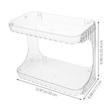 Clear Transparent Bathroom Countertop Rack with Dual Layer Storage Shelves for Organizing Essentials V1192-AZ-W-20686