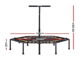 Everfit 51inch Hexagon Fitness Trampoline Rebounder Adjustable Handrail Orange TRAMPO-D-MINI51-HEX-ORBK