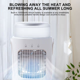 Small Home Fan, High Wind Power Desk Fan, Humidification Cooling, Multi Color LED Light V1370-AZ4-09050