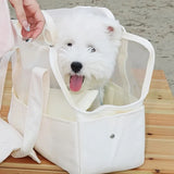 Cream Style Pet Tote Bag Breathable Mesh, Anti-Sag Base, L Size for Cats & Dogs, Detachable Strap, V1232-LXB-GG-001