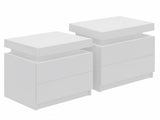 Artiss 2X Bedside Table 2 Drawers Lift-up Storage White FURNI-O-BS-02-WHX2