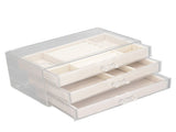 Acrylic Jewelry Organizer Clear Acrylic Beige Drawer Desk Storage Jewelry Box for Stud Earrings V1294-YM0715-3117220129511