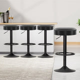 Artiss 4x Bar Stools Leather Padded Gas Lift Black BA-TW-T7009-CB-BKX4