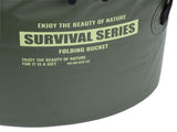 Cloth Folding Bucket with Mesh Pouch Portable Draining Basket Water Container for Outdoor Camping V1294-YM0901-3111240248012