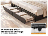 Artiss Queen Bed Frame with Storage, 4 Drawers and Charging Station BFRAME-M-AXIS-Q-BK-AB