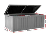 Gardeon Outdoor Storage Box 270L Container Lockable Garden Bench Tool Shed Grey OSB-S270-BKGE