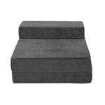 Giselle Bedding Foldable Mattress Folding Foam Bed Mat Single Grey FOAM-MFM-CU01-VEL-GY