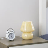 Yellow Striped Retro All Glass Mushroom Table Lamp - American Style Creative Bedside Nightstand V888-ELOSUNG55170-13
