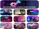 8 Pack Hexagon LED Wall Lights, Smart RGB Honeycomb Lights with APP & Voice Control, Music Sync V1188-MS-309-023