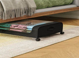 Black Square Under-Bed Storage Rack with Wheels Sturdy Easy to Move for Bedroom AU V201-QHGMMOREONE043