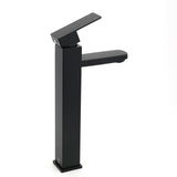 Matt Black Tall Square Basin Mixer Vanity Laundry Counter Sink Faucet Tap Outlet V1233-KSQ102B