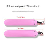 Universal Bicycle Rain Protection Kit - Rollable Light Pink TPE Mudguards & Black Waterproof V888-ELOSUNG56551