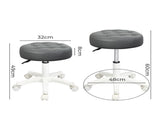 Levede 2x Rolling Bar Stool Swivel Salon SPA Chair Grey BR1065-GYX2
