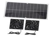 80W Double Solar Exhaust Fan with Monocrystalline Silicon Panel IPX7 Rain Proof High Speed Low Noise V1294-YM0901-3113250069511