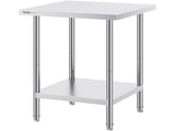 Stainless Steel Prep Table, 24 x 24 x 34 Inch, Heavy Duty Metal Worktable with 3 Adjustable Height V952-CFBXGGZTLCWJ45FJ5V0