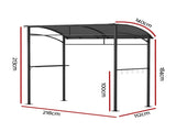 Instahut Gazebo Outdoor BBQ Grill Patio Garden Marquee Shade Shelter Shelf Hooks Grey GAZEBO-IR-HF-BBQ01-GY