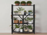 4-Tier Foldable Storage Shelf with Wheels, 66 cm W x 33 cm D x 117 cm H Folding Metal Rack Shelving V952-YDKZDHJHS4C1GV6EX001V0