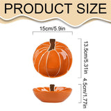 Pumpkin Bowls, Ceramic 12oz Pumpkin-Shaped Ramekins, Perfect for Baking Souffl, Pudding, and V1370-AZ4-17252